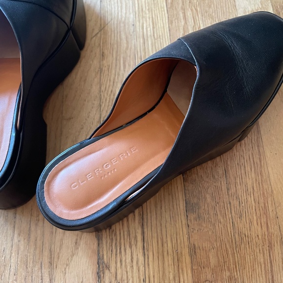 Robert Clergerie Black Platform Mules Size 38 (7) - Picture 7 of 7